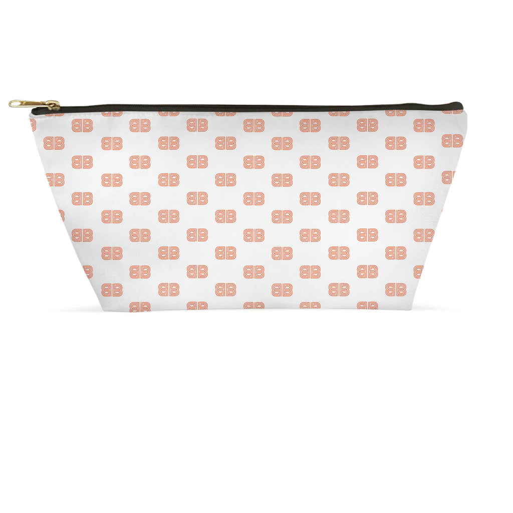 Brown Aspiration  - White Accessory Pouch
