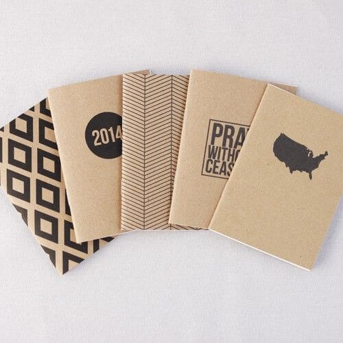 Set of 3 - A5 Blank Notebook/Travel Journal - 5.5in x 8.25in, Total 90 Sheets/180 Pages, Kraft Brown Cover