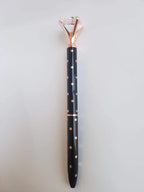 Black and Rose Gold Polka Dot - Diamond Head Pen