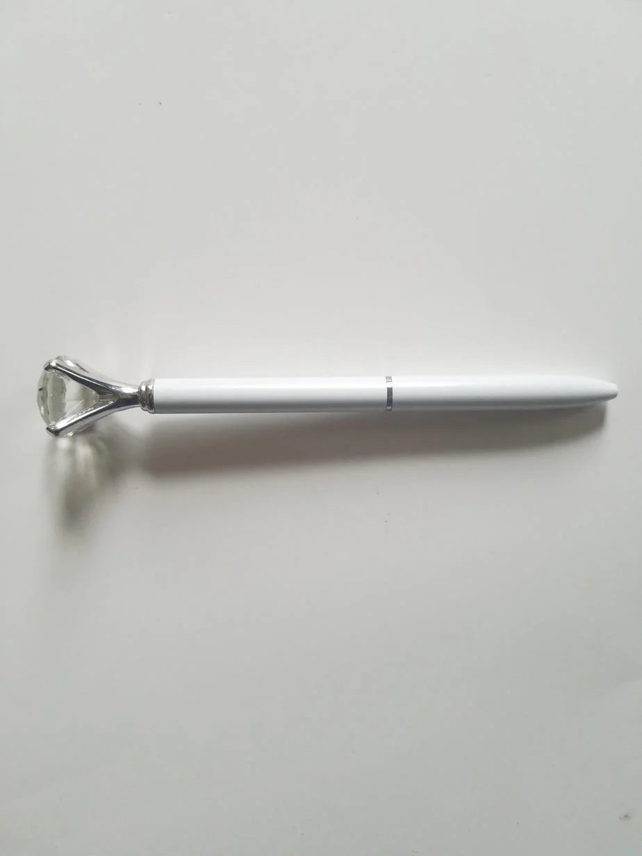 White - Glam Diamond Head Pen