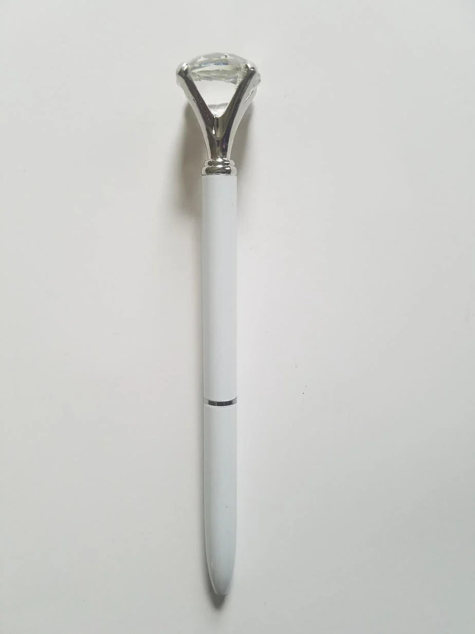 White - Glam Diamond Head Pen