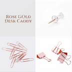 Rose Gold Desk Caddies (Push Pins, Binder Clips and Paper Clips)
