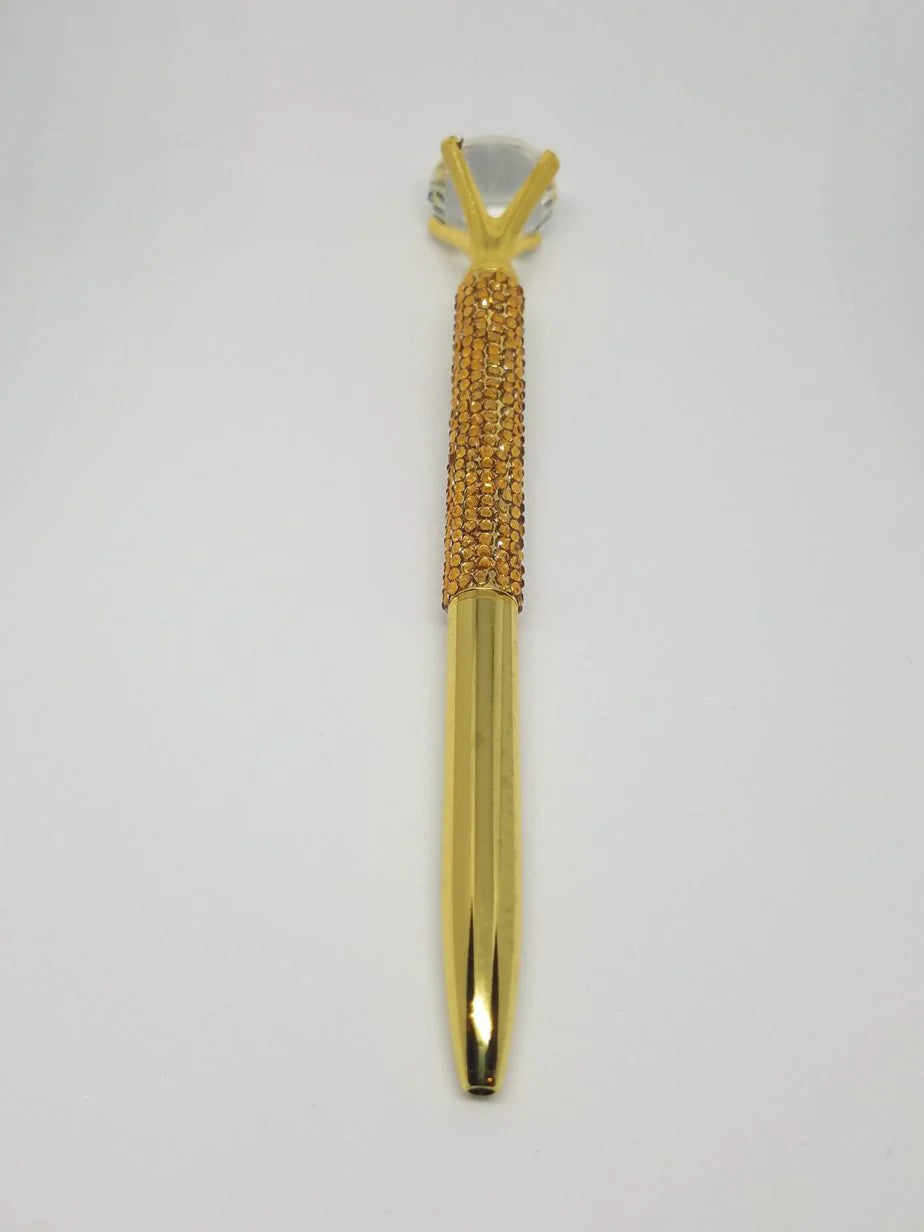 Gold - Glam Diamond Head Jeweled Pen