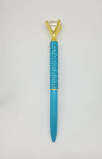 Turquoise - Glam Diamond Head Jeweled Pen