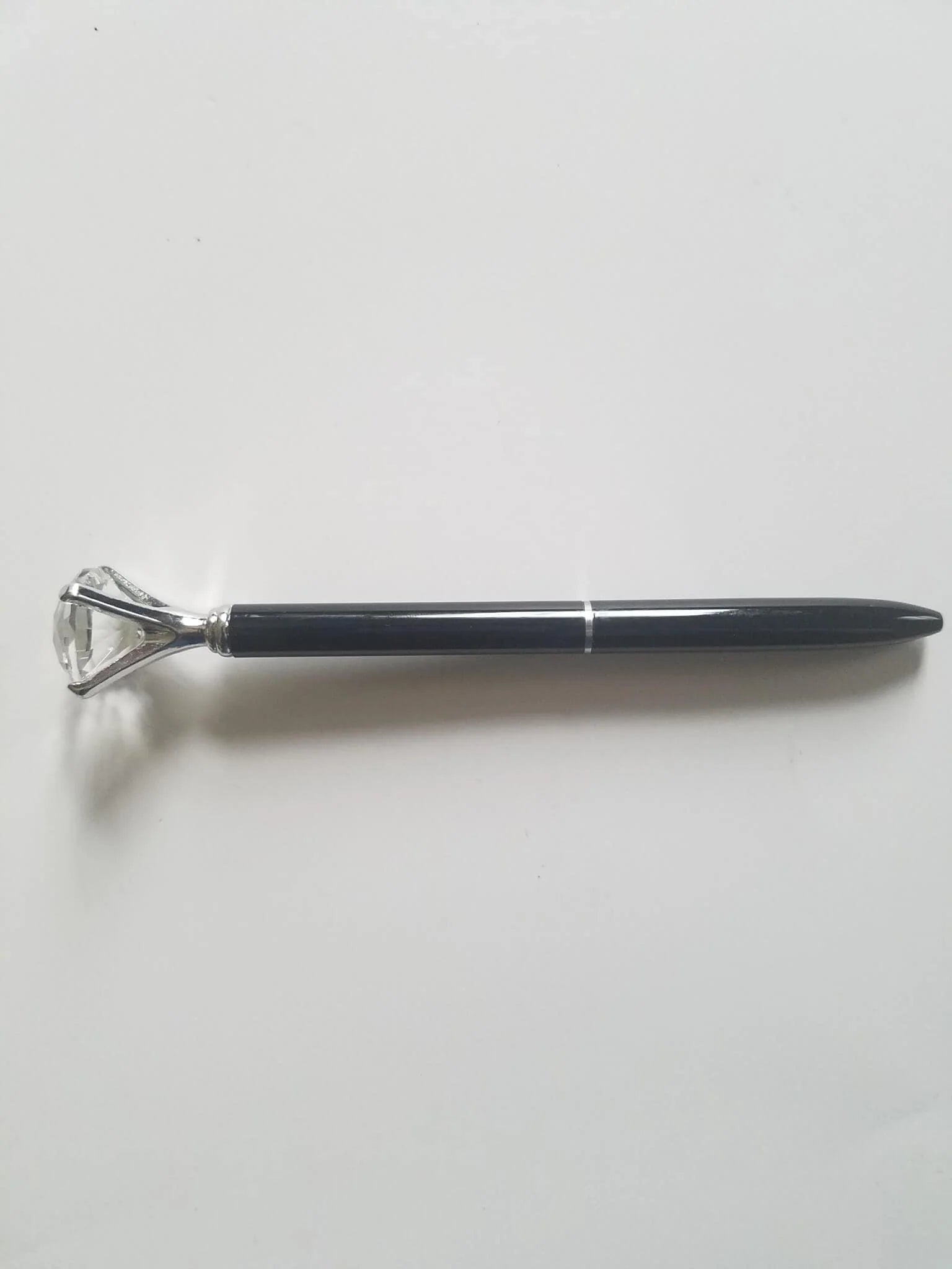 Black and Silver - Glam Diamond Head Pen