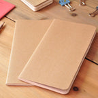 Set of 3 - A5 Blank Notebook/Travel Journal - 5.5in x 8.25in, Total 90 Sheets/180 Pages, Kraft Brown Cover