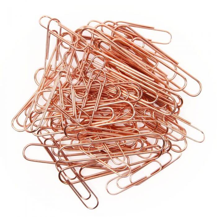 12 Large Rose Gold Paper Clips