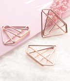 20 Rose Gold Diamond Paper Clips