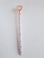 White and Orange Polka Dot - Glam Diamond Head Pen