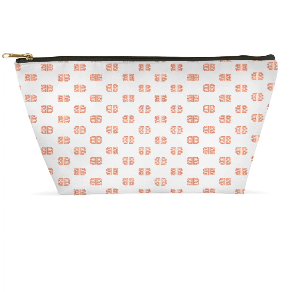 Brown Aspiration  - White Accessory Pouch