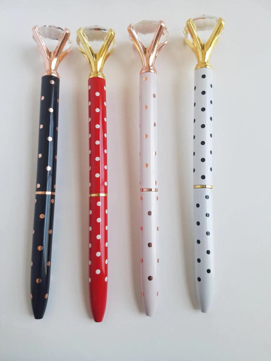 Red and White Polka Dot - Diamond Head Pen