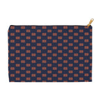 Brown Aspiration Navy & Orange Accessory Pouch - Chic Pen and Pencil Case - Dual Sizes and Bottom Styles