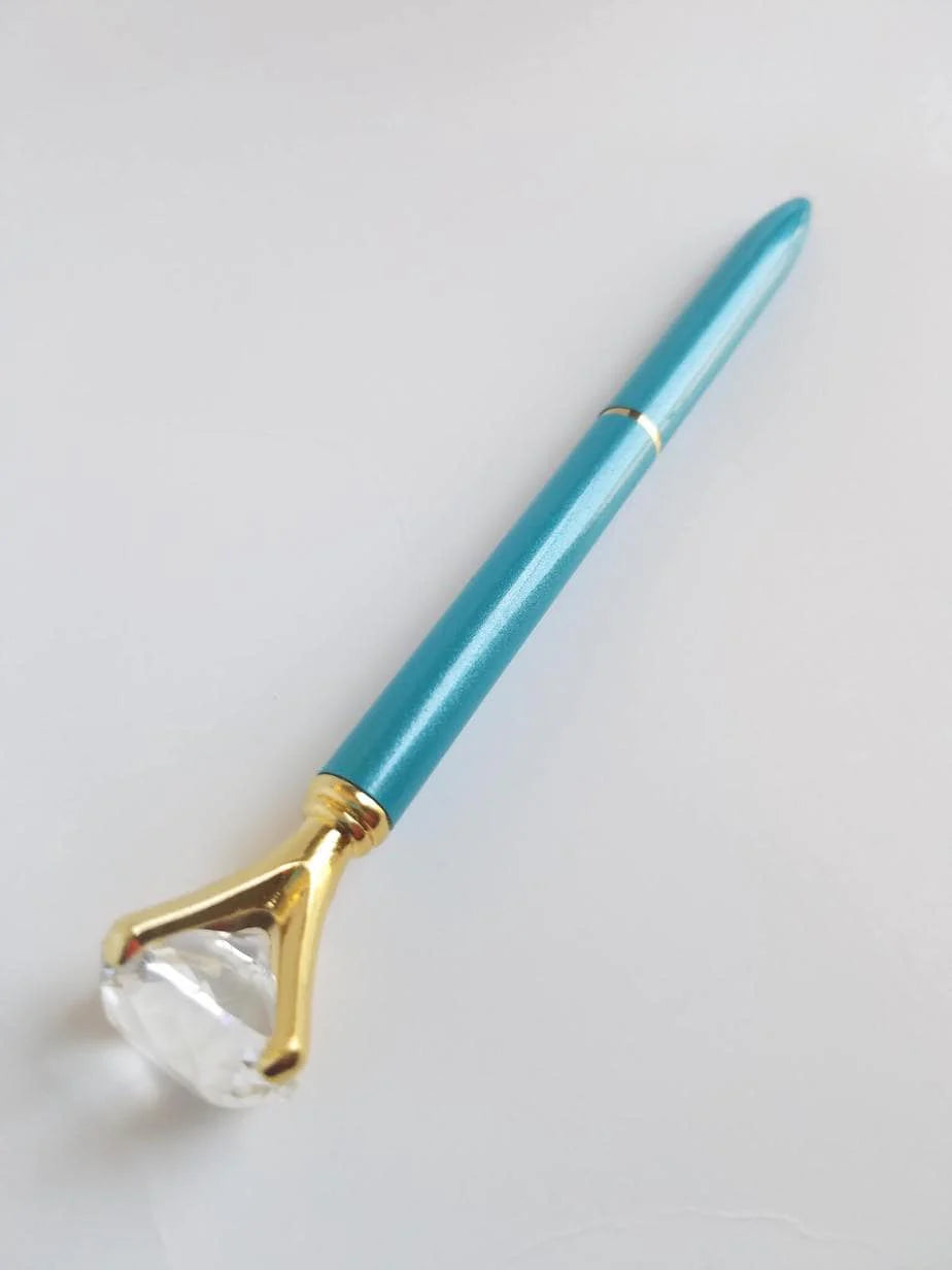 Turquoise - Glam Diamond Head Pen