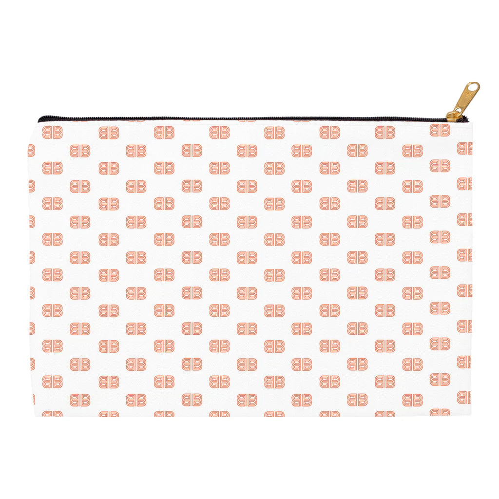 Brown Aspiration  - White Accessory Pouch