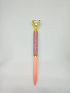 Peach - Glam Diamond Head Jeweled Pen