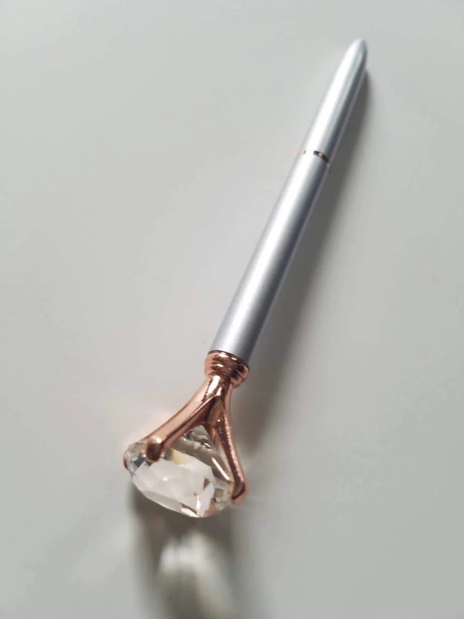Silver and Rose Gold - Glam Diamond Head Pen
