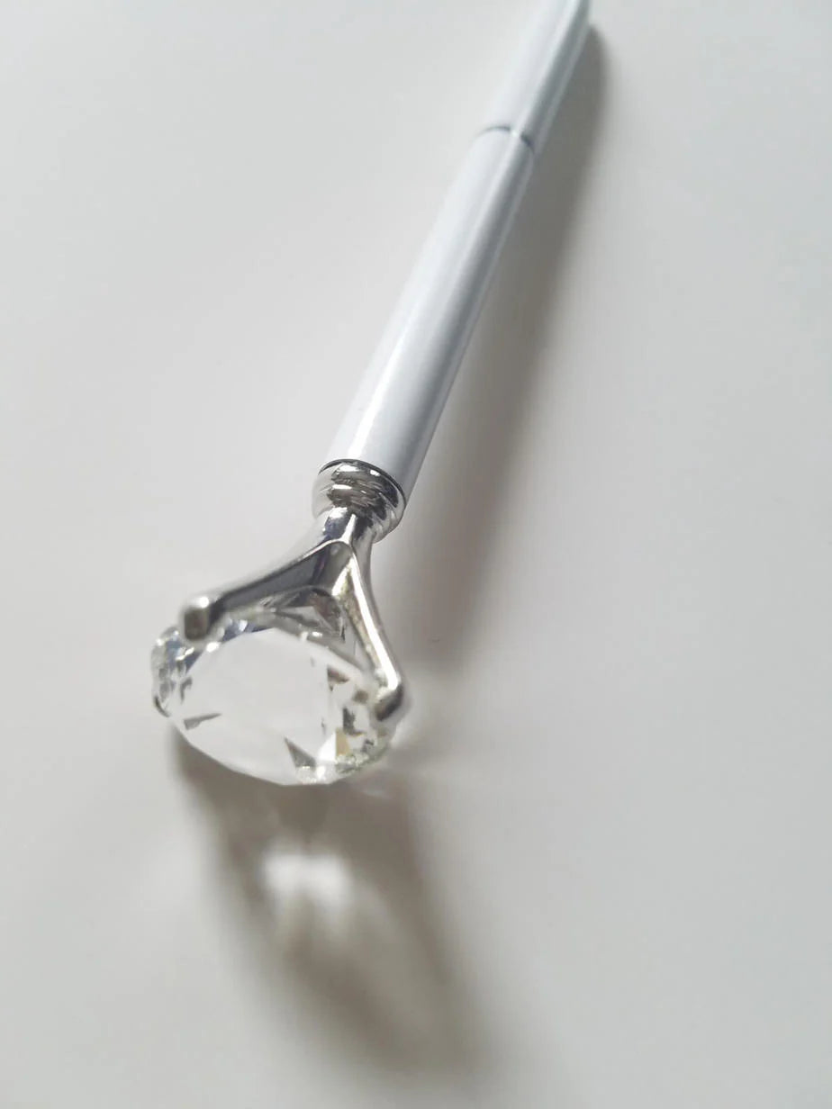 White - Glam Diamond Head Pen