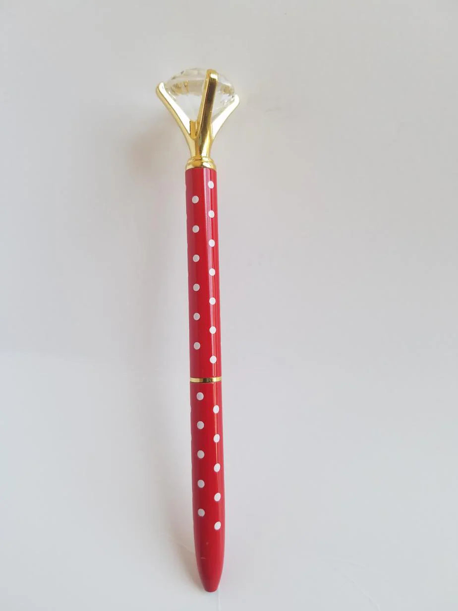 Red and White Polka Dot - Diamond Head Pen