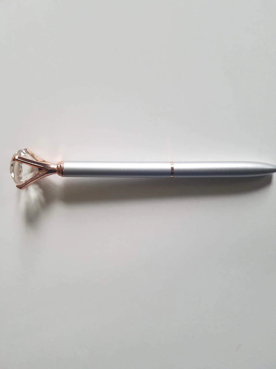 Silver and Rose Gold - Glam Diamond Head Pen