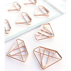 20 Rose Gold Diamond Paper Clips