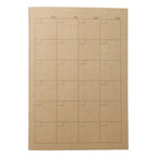 A5 Monthly Spread Kraft Notebook - 5.5in x 8.25in, 30 Undated Sheets