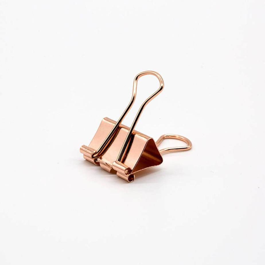 6 Rose Gold Binder Clips