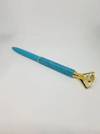 Turquoise - Glam Diamond Head Jeweled Pen