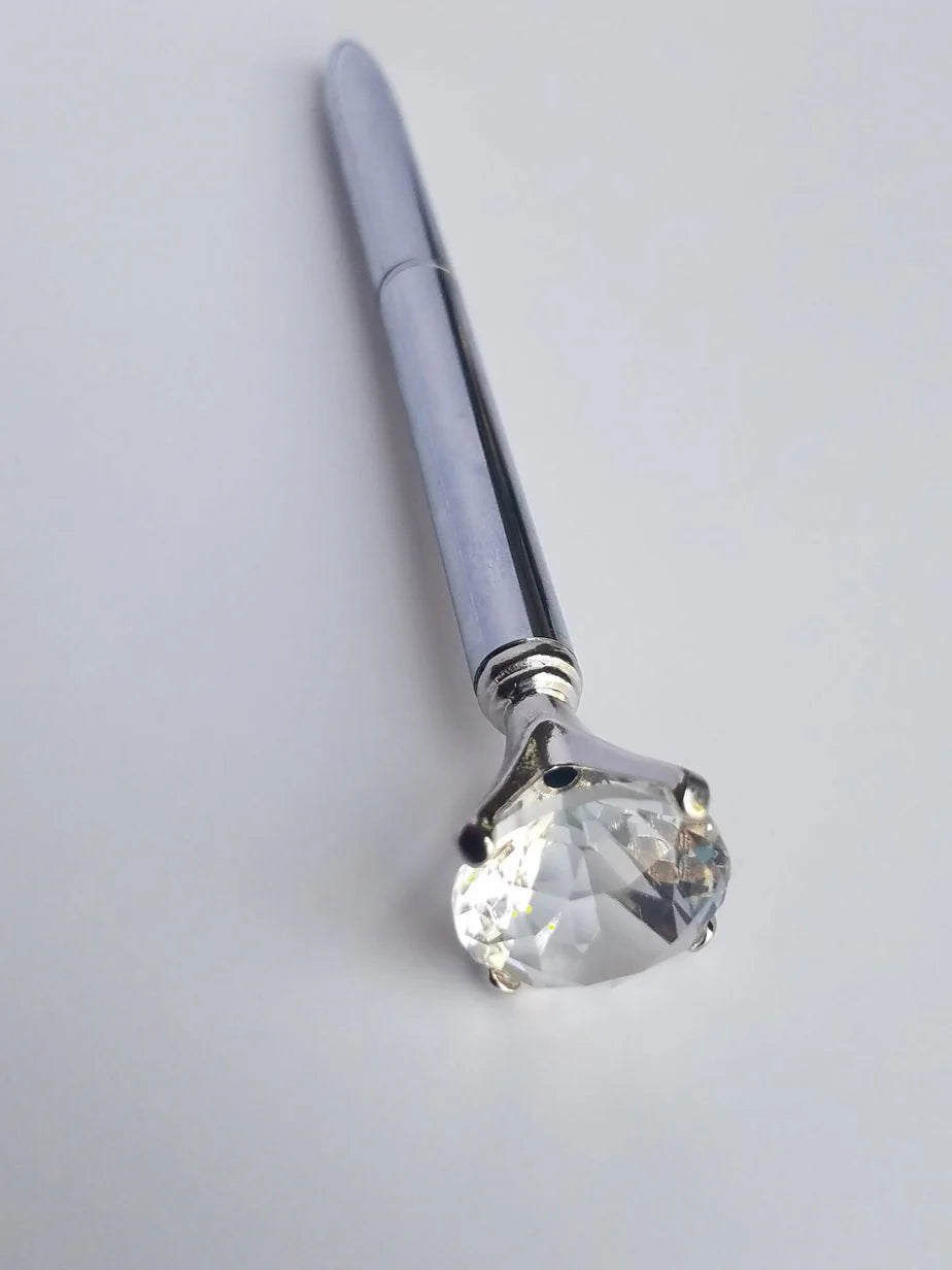 Silver - Glam Diamond Head Pen